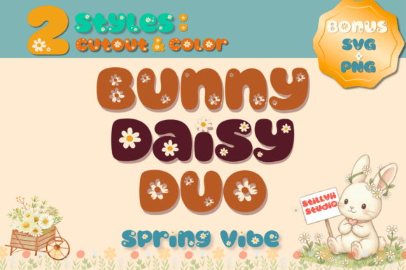 Bunny Daisy Duo: The Spring Floral Display Font