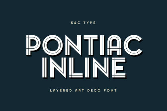 Pontiac Inline: A Layered Art Deco Font for Modern Design
